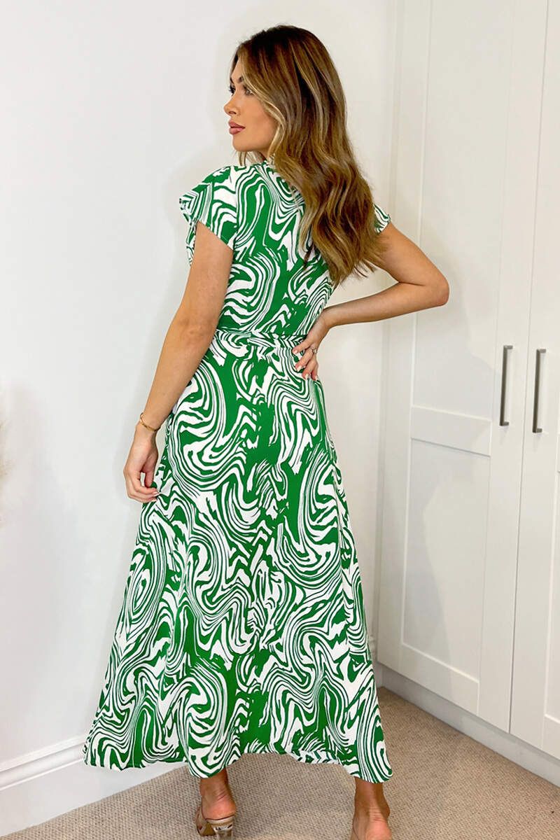 AX Paris Fiona Green Printed Midi Dress sold by Va Va Voom product image thumbnail 2