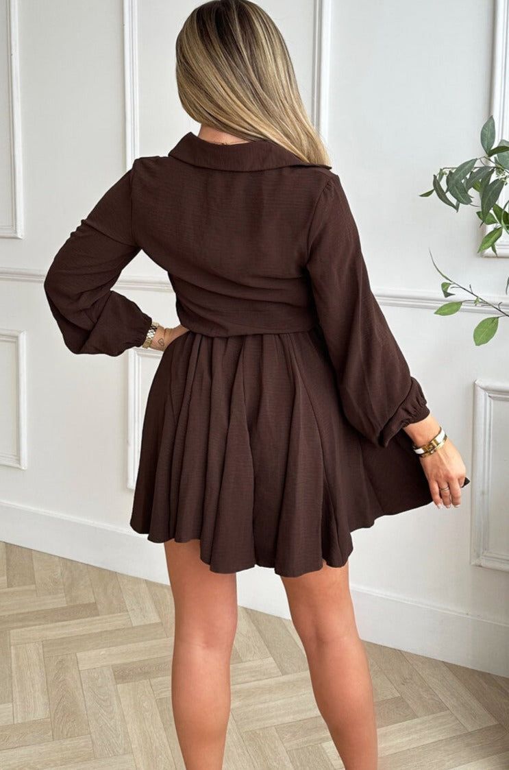 AX Paris Clara Chocolate Shirt Dress sold by Va Va Voom product image thumbnail 2