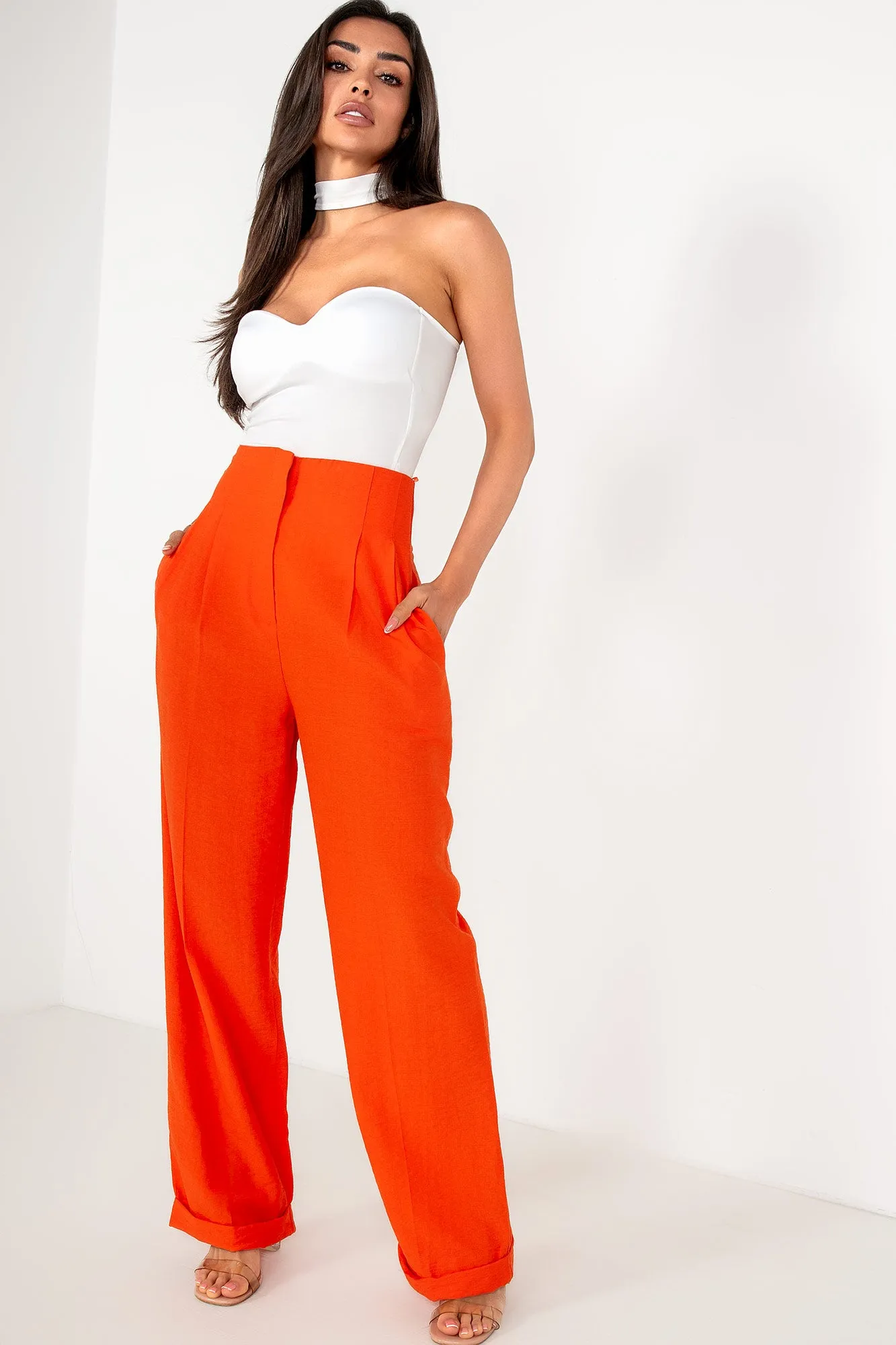 Althea Orange Tailored Trousers sold by Va Va Voom product image thumbnail 3