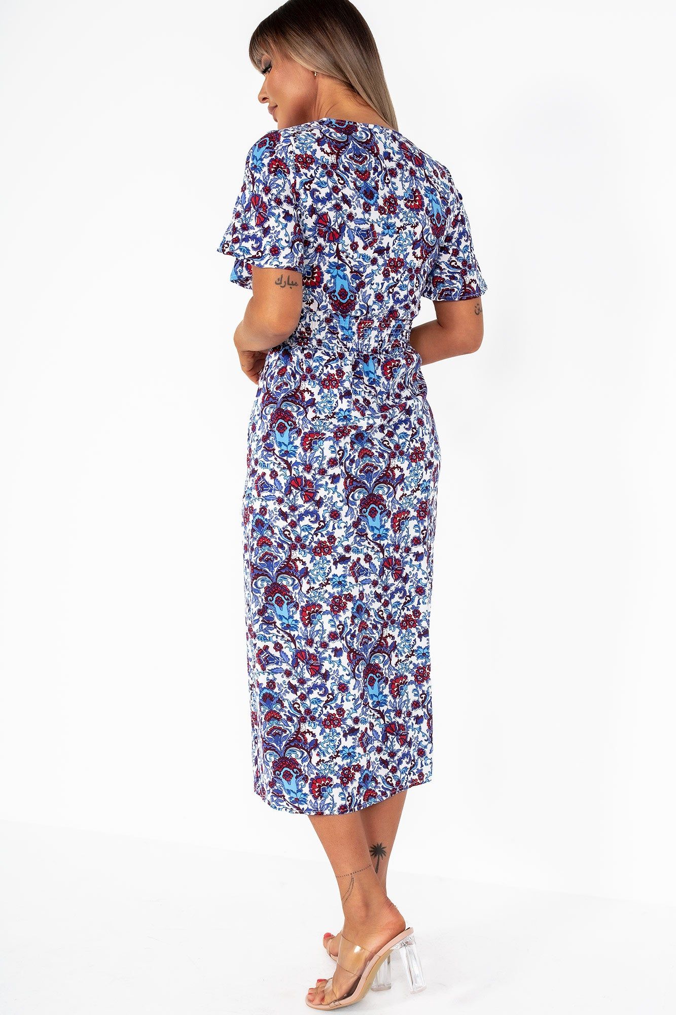 AX Paris Sutton Blue Floral Midi Dress sold by Va Va Voom product image thumbnail 2