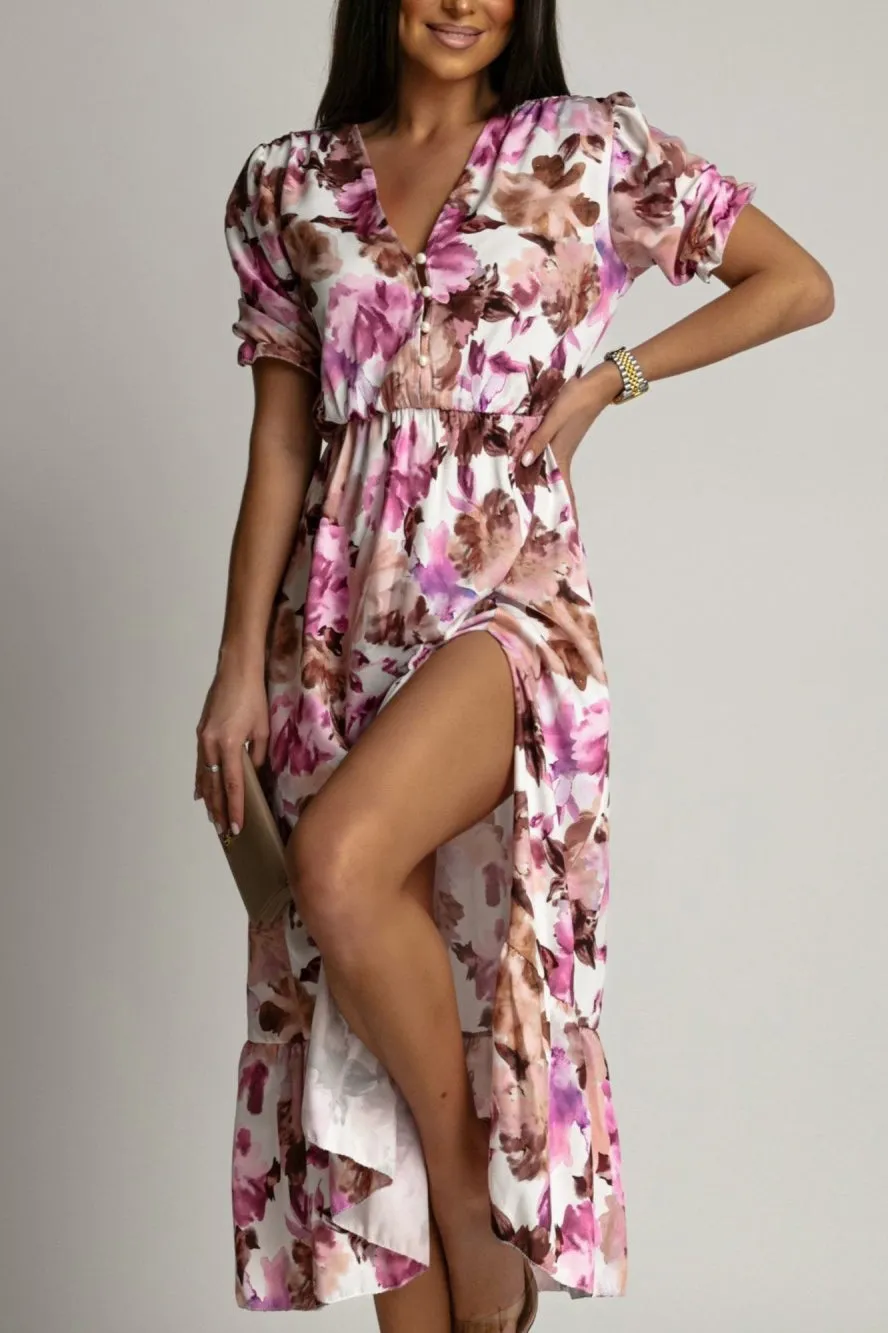 Nola Lilac Floral Midi Dress sold by Va Va Voom