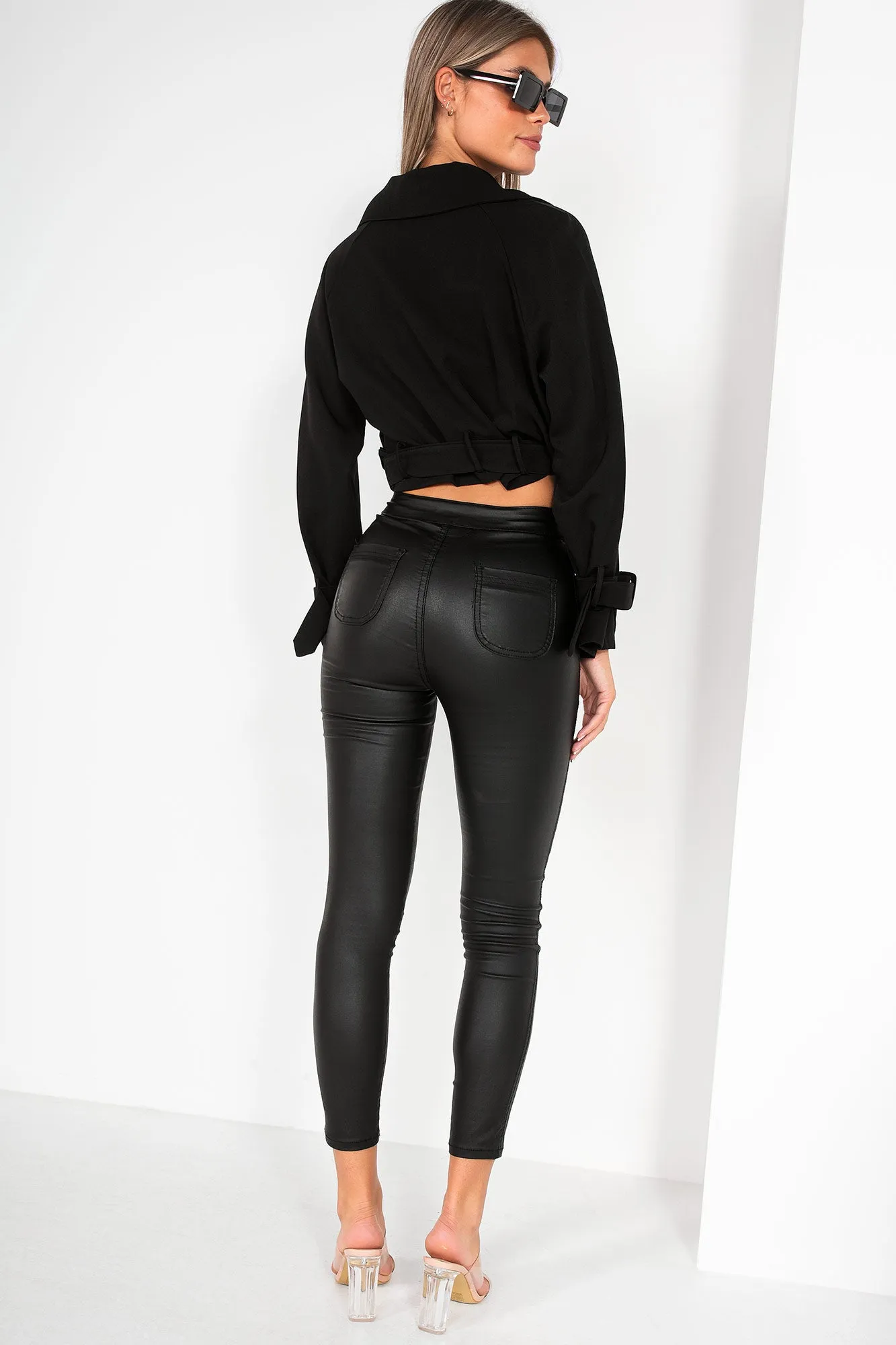 Claudelle Black Cropped Jacket sold by Va Va Voom product image thumbnail 2