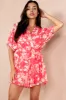 Wrenley Coral Chiffon Print Playsuit sold by Va Va Voom