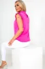 Kenny Pink Frill High Neck Top sold by Va Va Voom