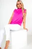 Kenny Pink Frill High Neck Top sold by Va Va Voom