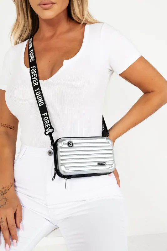 Dawn Silver 'Forever Young' Cross Body Bag sold by Va Va Voom