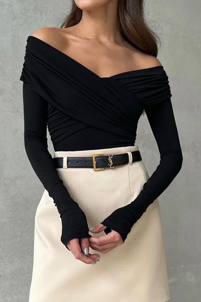 Teresa Black Bardot Bodysuit sold by Va Va Voom product image thumbnail 3