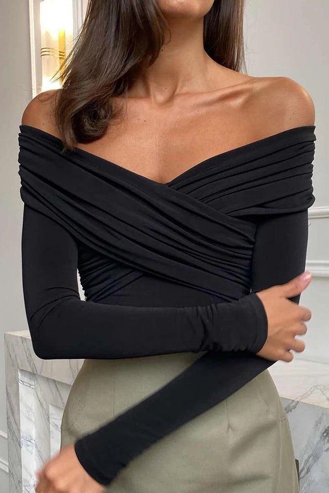 Teresa Black Bardot Bodysuit sold by Va Va Voom product image thumbnail 2