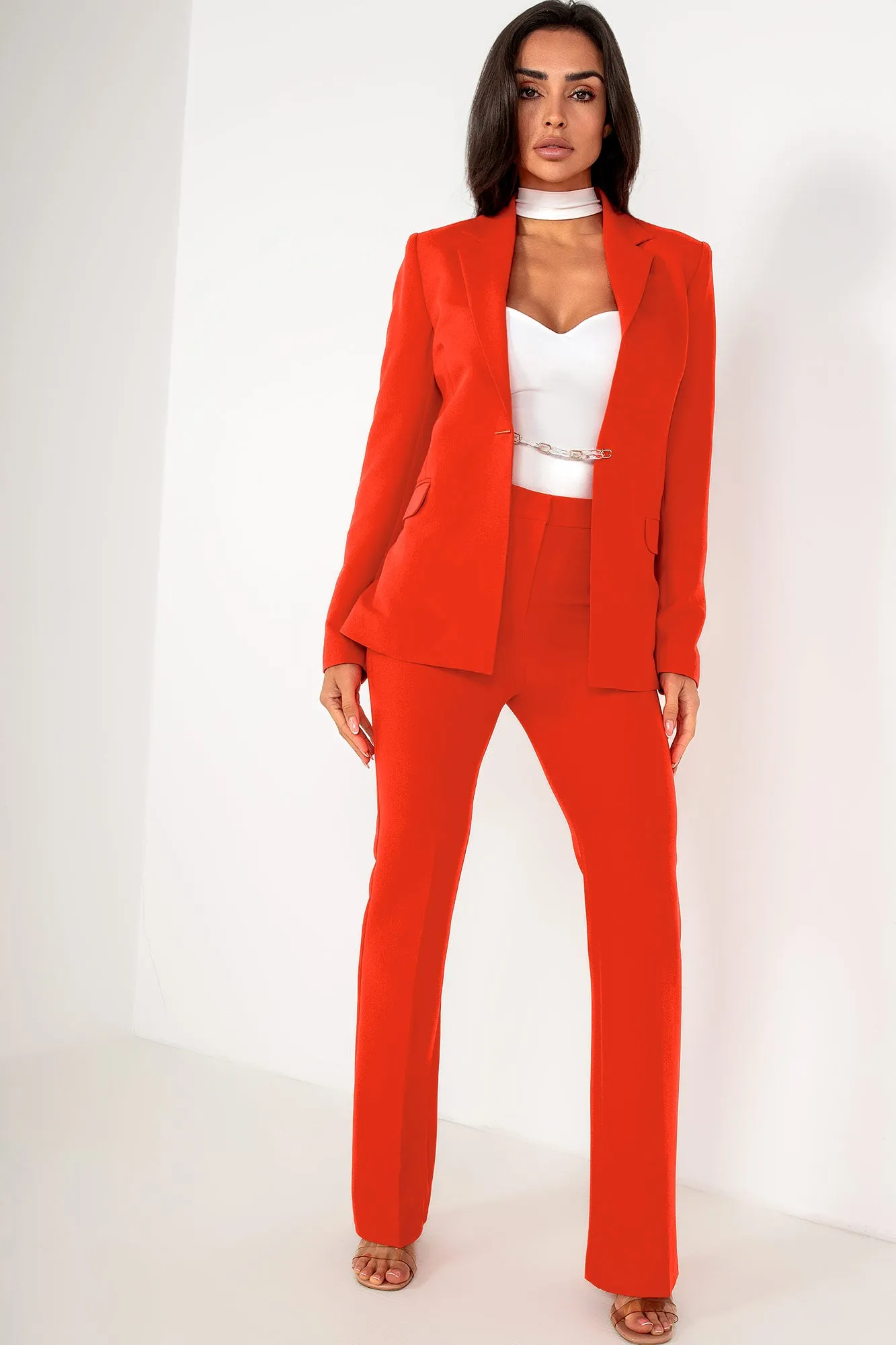Taima Orange Straight Leg Trousers sold by Va Va Voom product image thumbnail 4