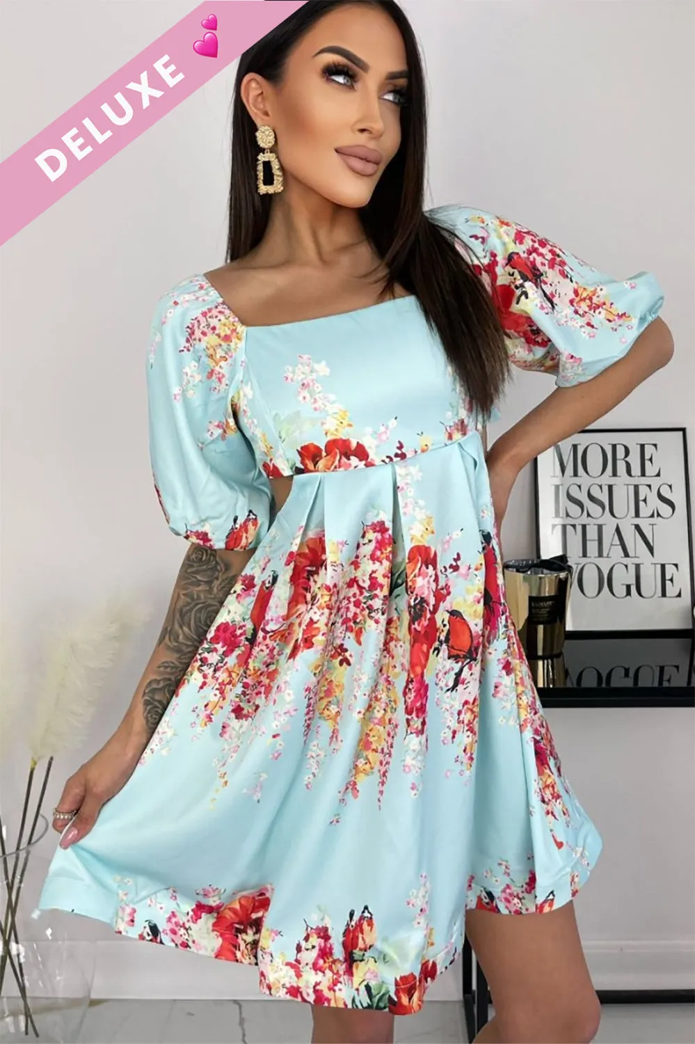 Orla Blue Print Dress sold by Va Va Voom