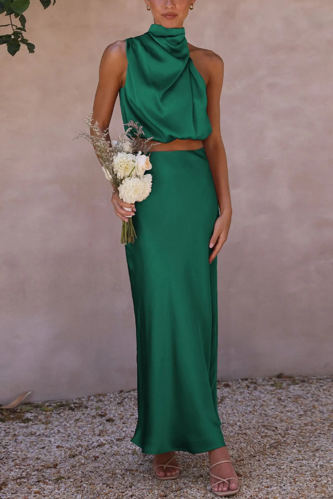 Jasmine Green Satin Top sold by Va Va Voom product image thumbnail 2