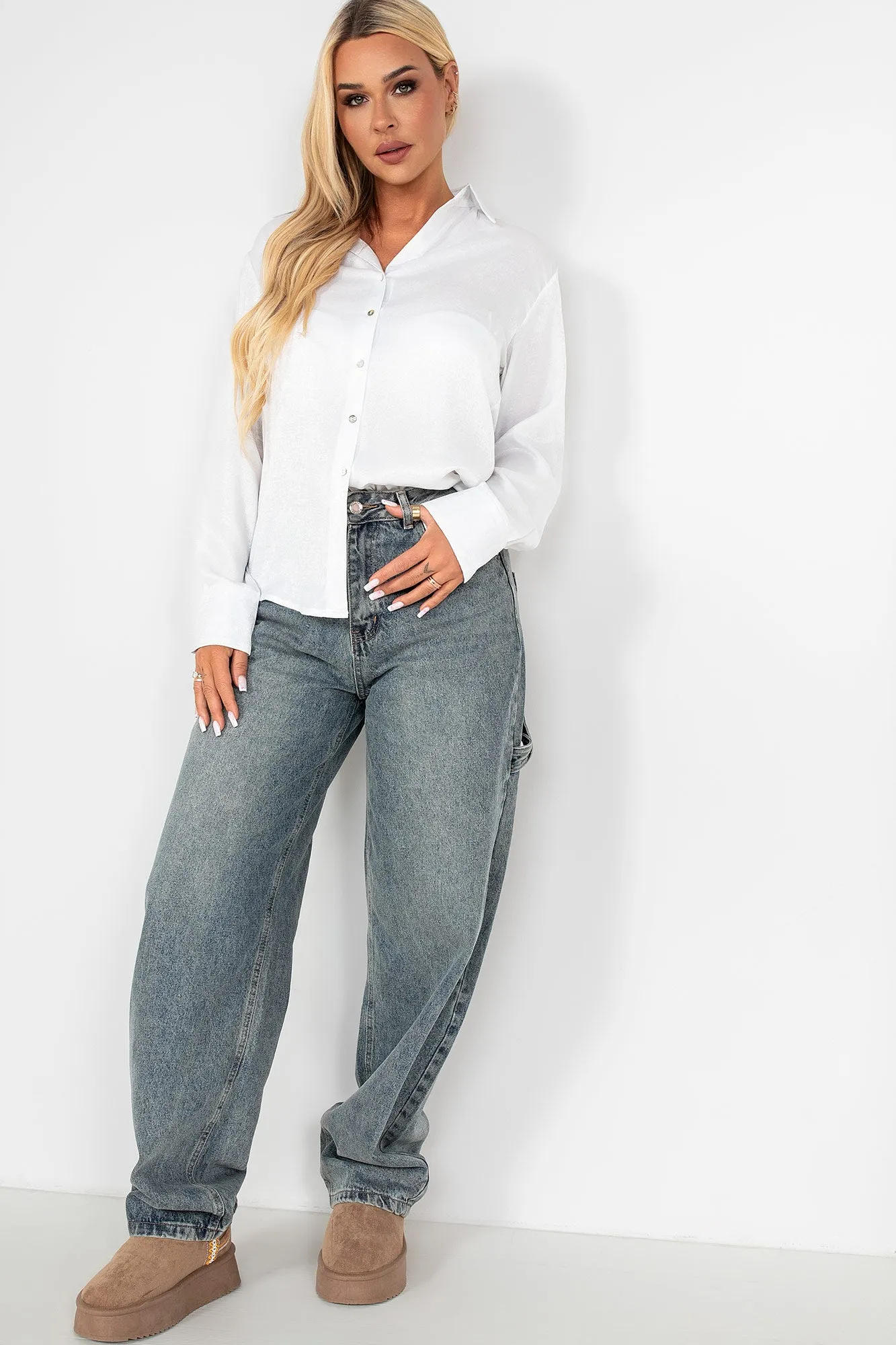 Makayla White Shimmer Shirt sold by Va Va Voom product image thumbnail 5