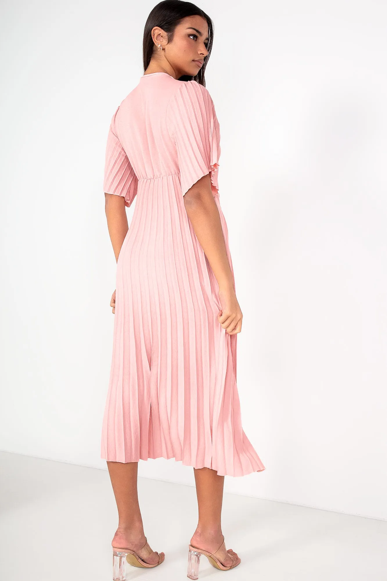 Vayda Peach Pleated Midi Dress sold by Va Va Voom product image thumbnail 2