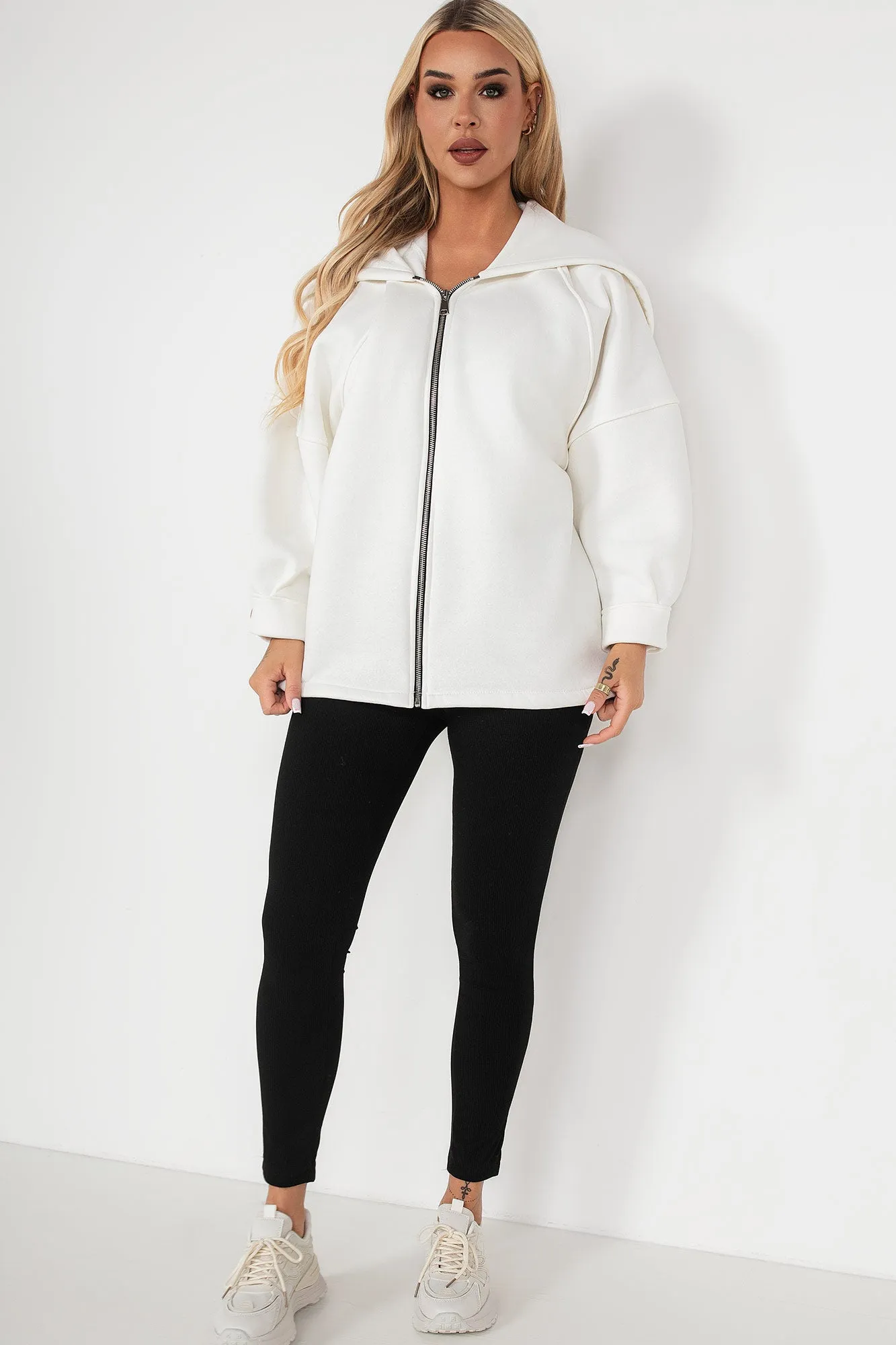 Gracia White Zip Up Jacket sold by Va Va Voom product image thumbnail 4