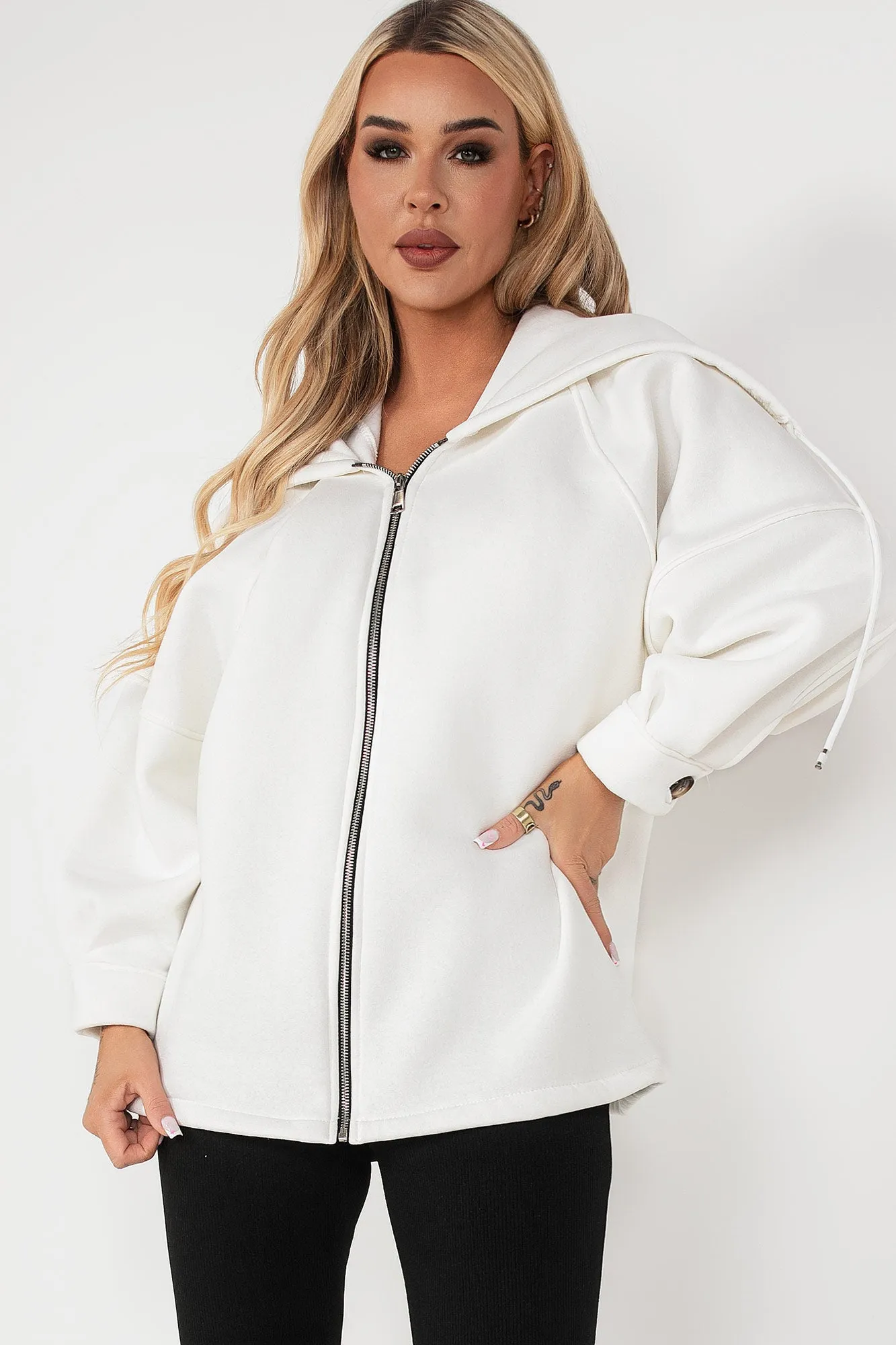 Gracia White Zip Up Jacket sold by Va Va Voom product image thumbnail 3