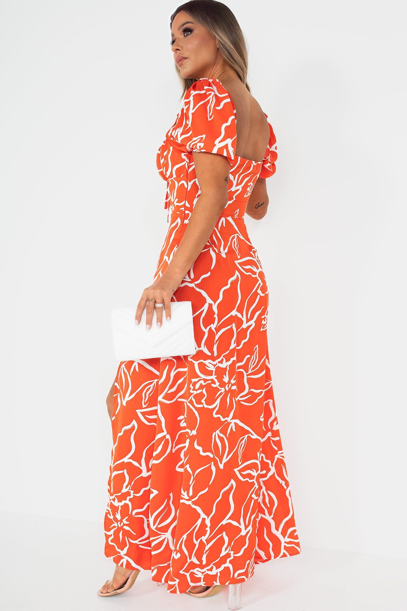 Pia Orange Print Midi Dress sold by Va Va Voom product image thumbnail 2