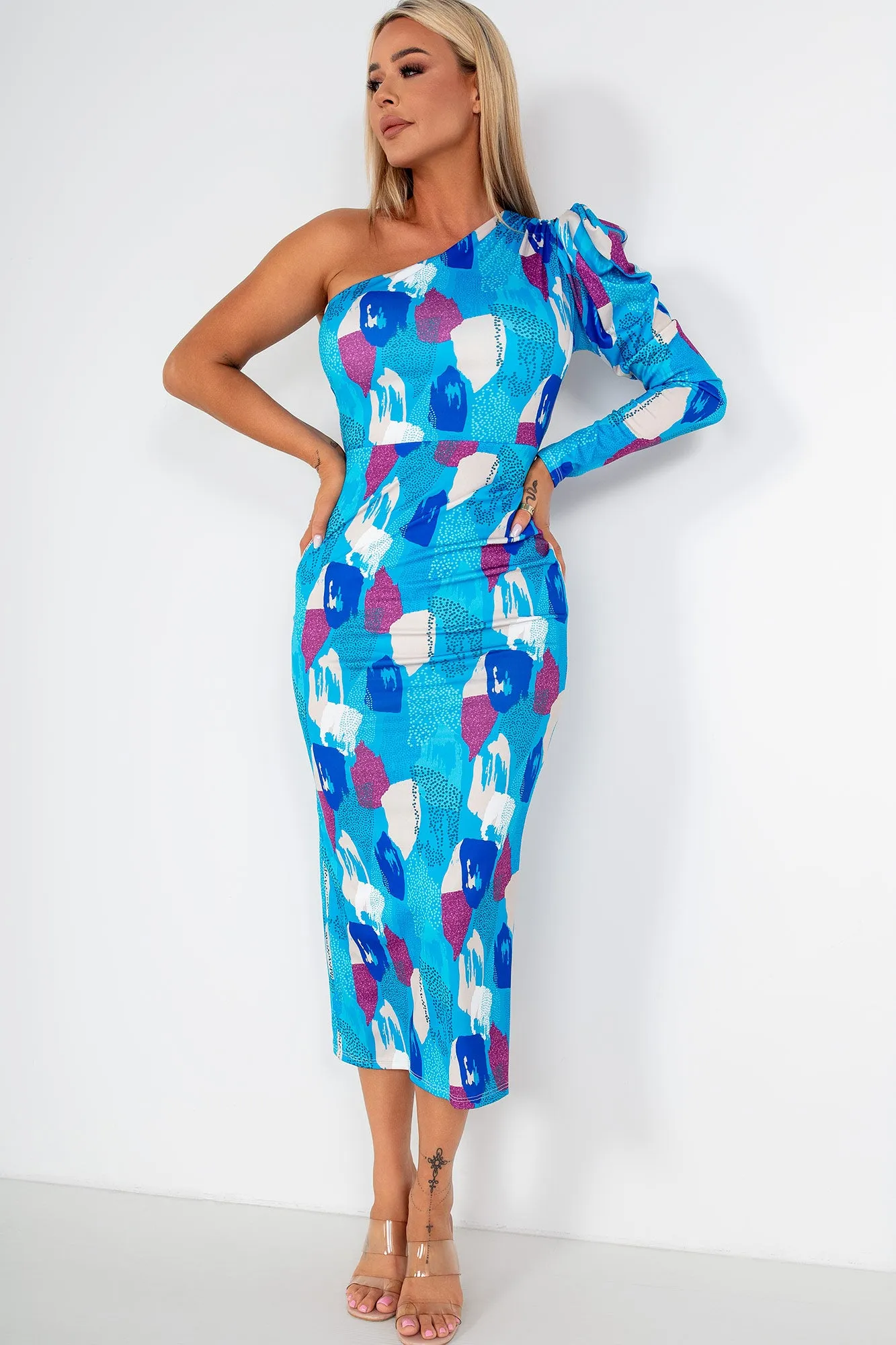 Kate Blue Print Dress sold by Va Va Voom product image thumbnail 3