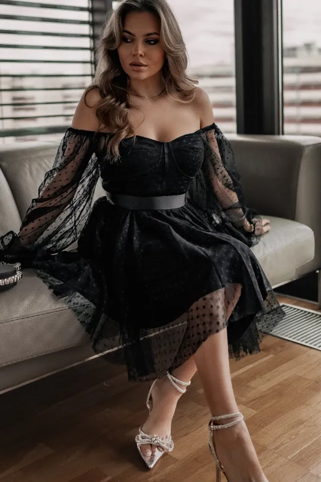 Braelyn Black Polka Dot Dress sold by Va Va Voom product image thumbnail 4