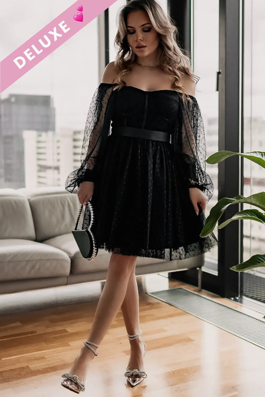 Braelyn Black Polka Dot Dress sold by Va Va Voom