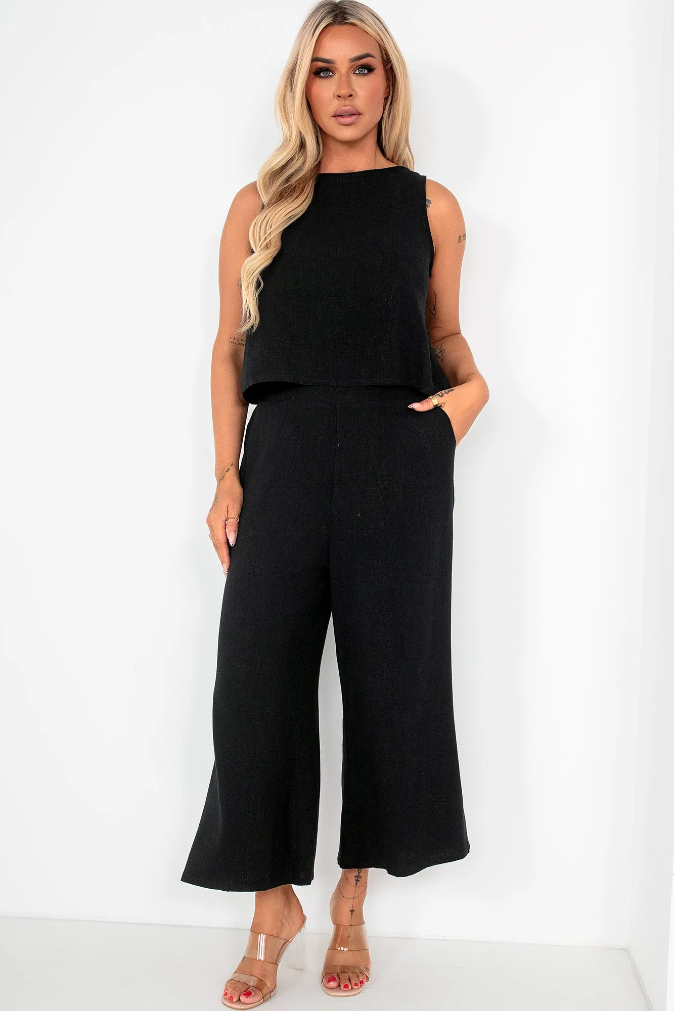Nicola Black Button Back Co Ord sold by Va Va Voom