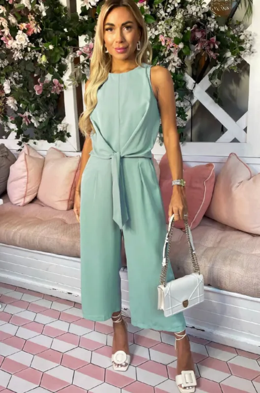 AX Paris Cindy Duck Egg Knot Front Jumpsuit sold by Va Va Voom
