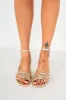 Hayleigh Gold Knotted Block Heels sold by Va Va Voom