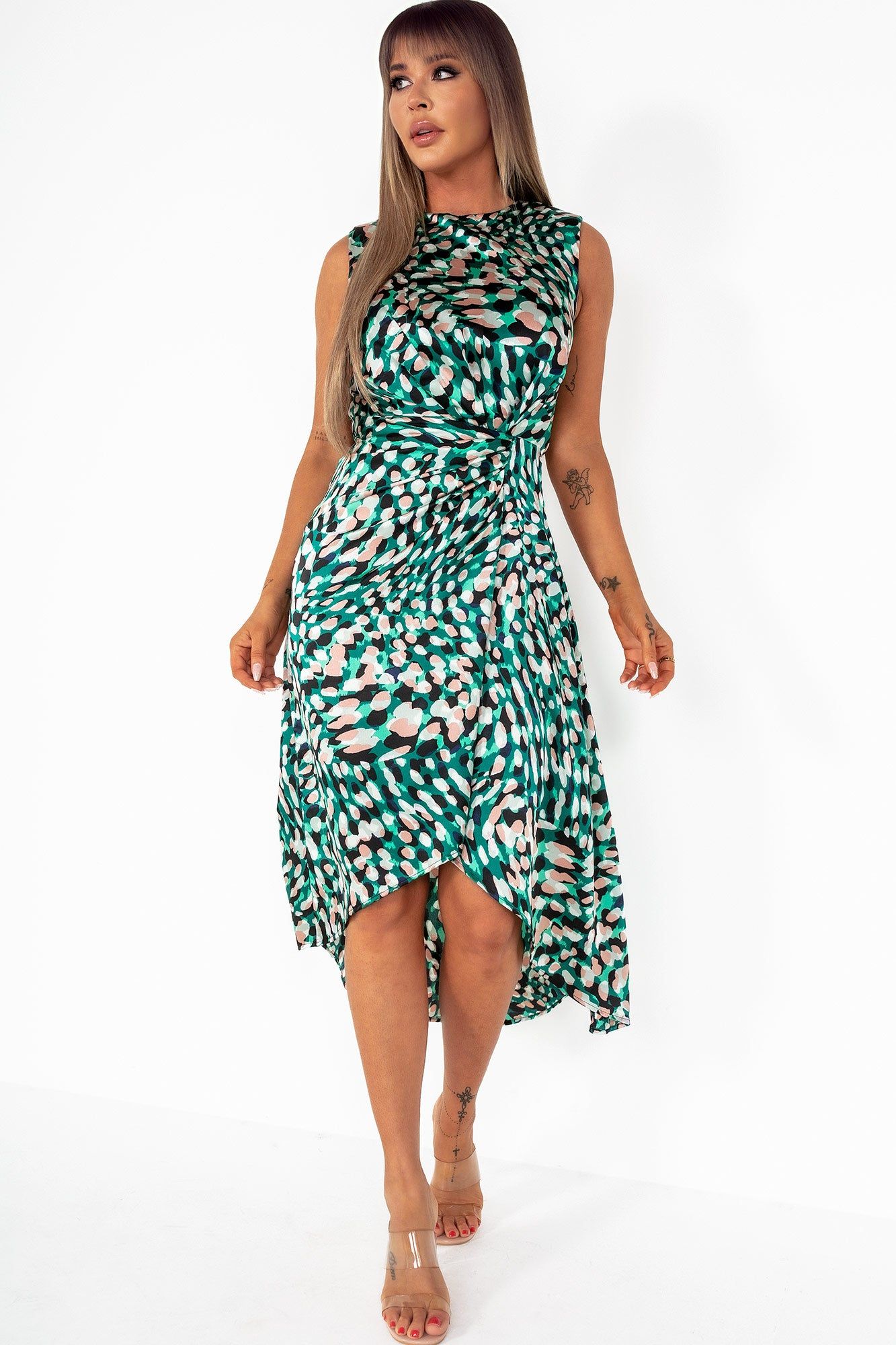 AX Paris Hattie Green Printed Midi Dress sold by Va Va Voom product image thumbnail 3