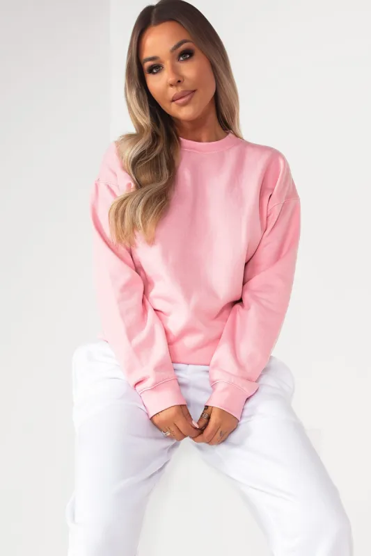 Neesha Pink Oversized Sweatshirt sold by Va Va Voom