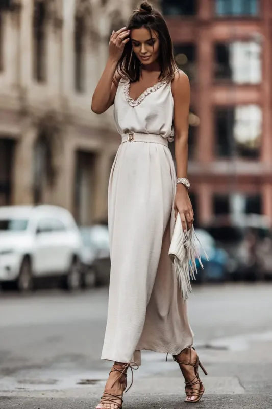 Rae Stone Belted Dress sold by Va Va Voom