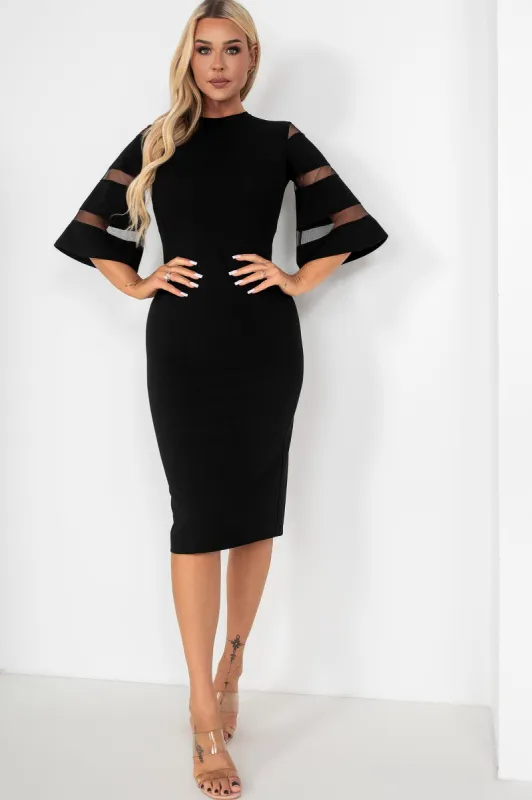 Linda Black Midi Dress sold by Va Va Voom