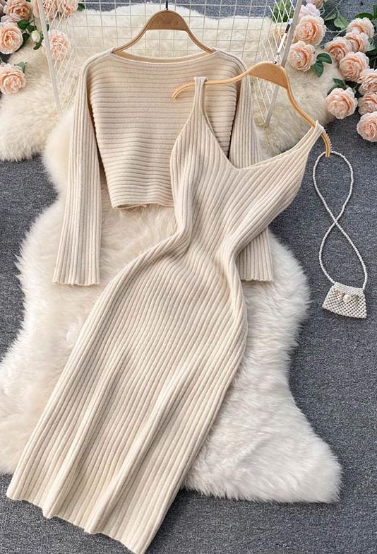 Raquel Stone Ribbed Dress Set sold by Va Va Voom