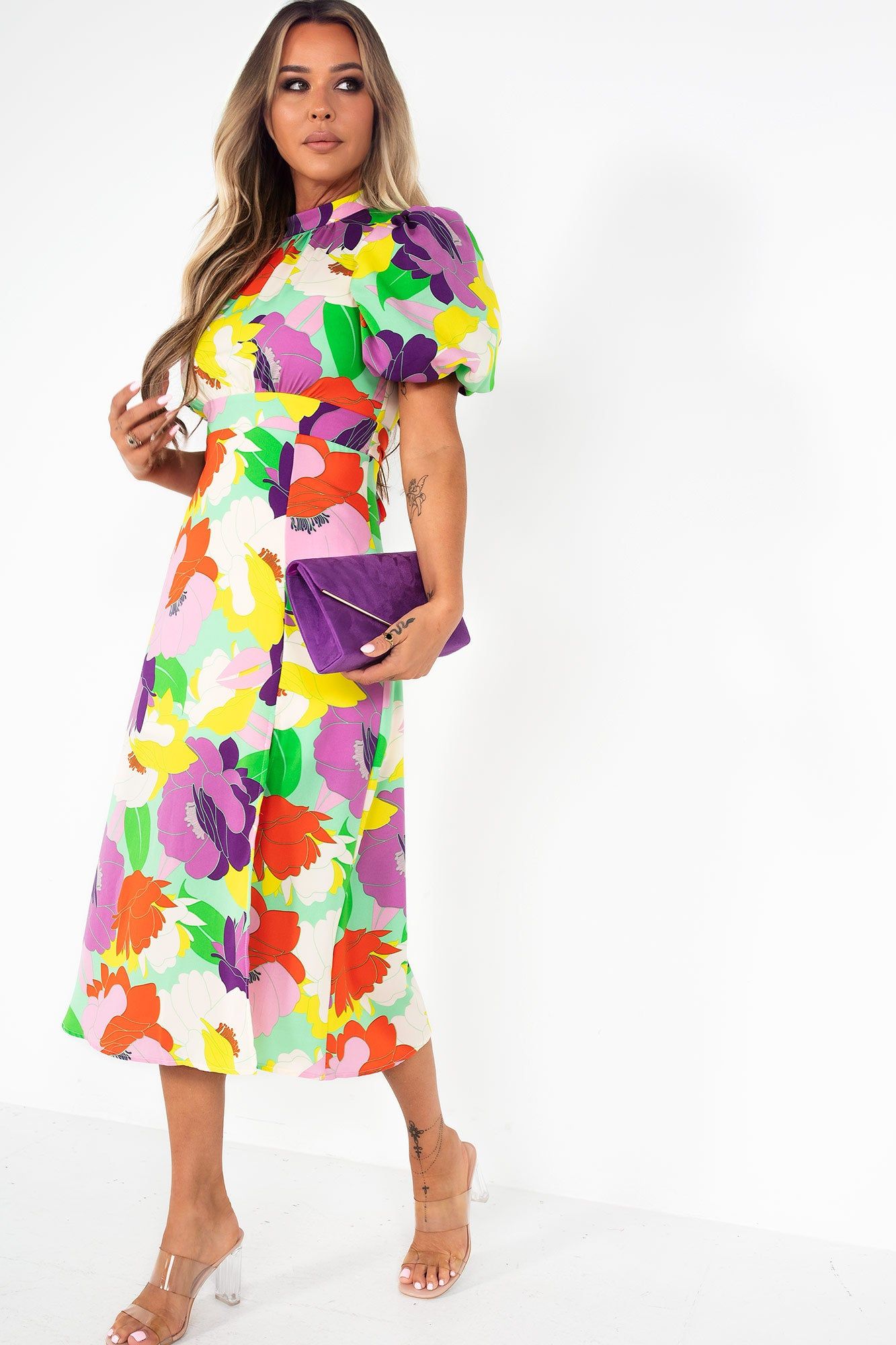 Girl In Mind Lilith Multi Floral Dress sold by Va Va Voom product image thumbnail 3