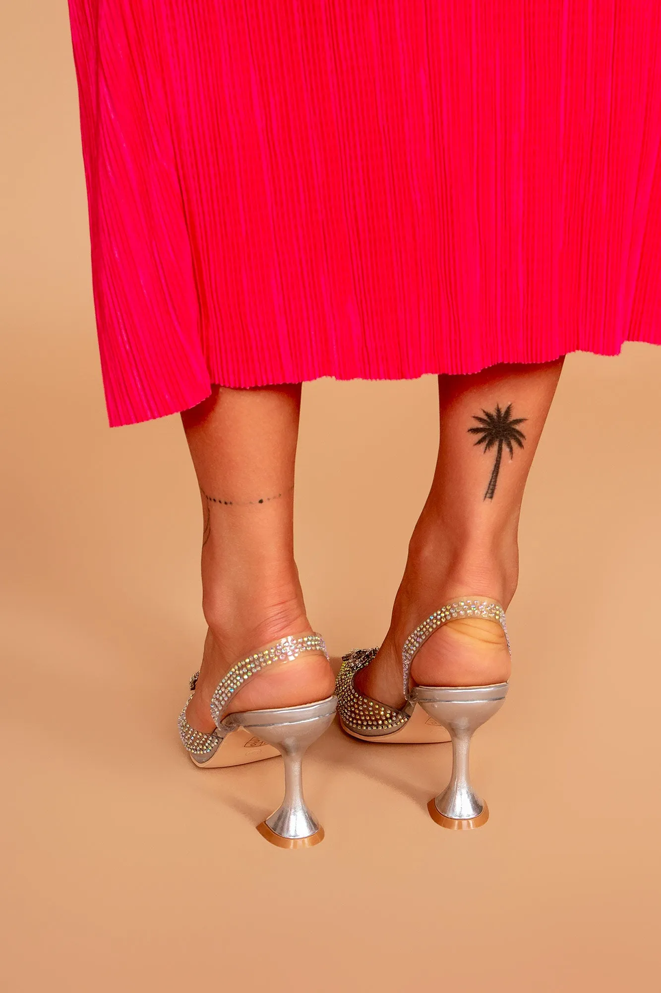 Dasha Silver Diamante Bow Heels sold by Va Va Voom product image thumbnail 2