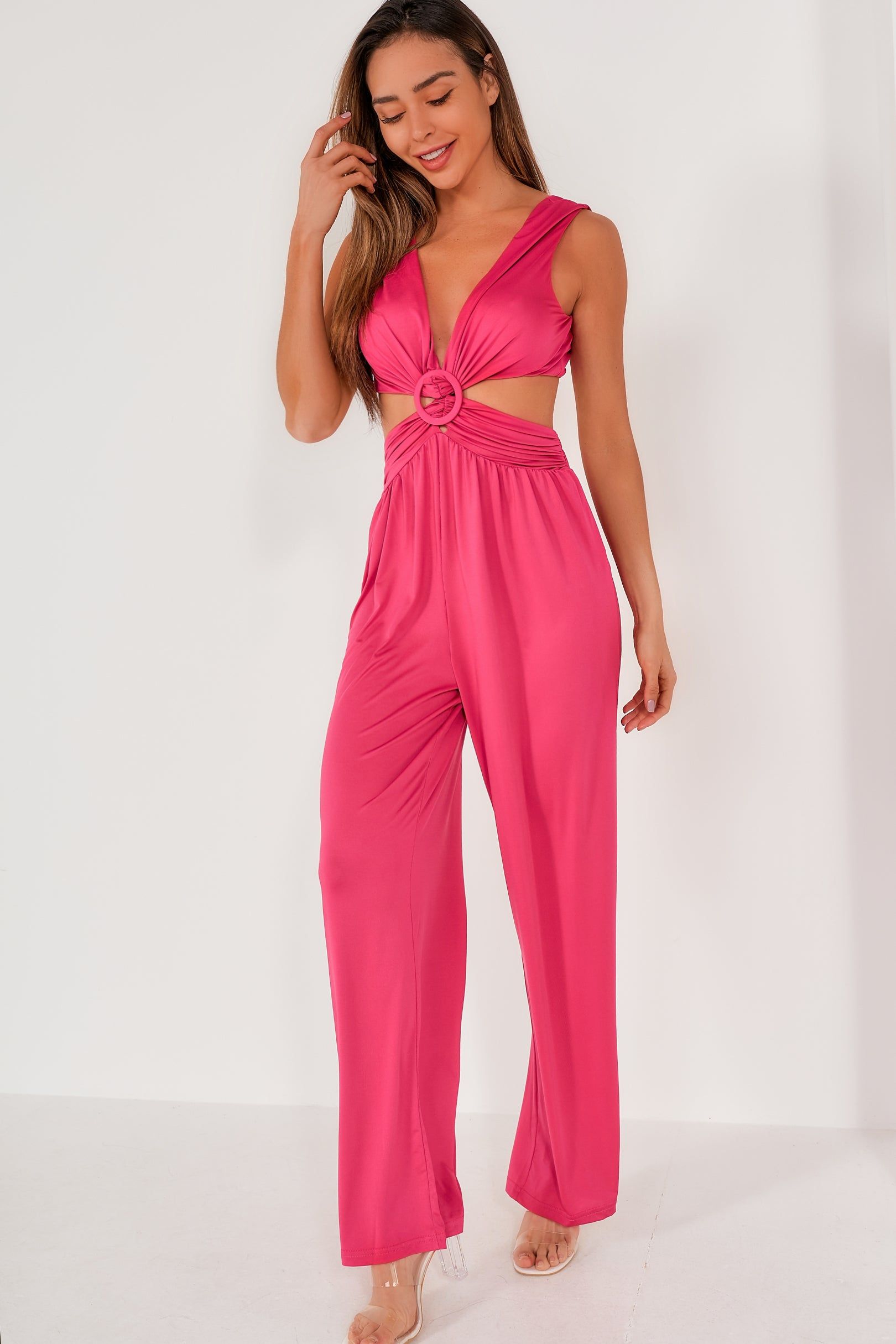 Skylar Pink Cut Out Jumpsuit sold by Va Va Voom product image thumbnail 3