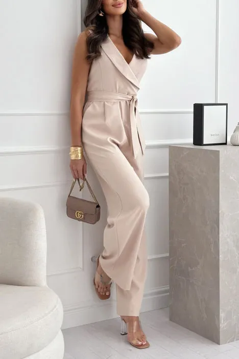 Sonia Stone Sleeveless Belted Jumpsuit sold by Va Va Voom product image thumbnail 2
