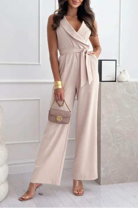 Sonia Stone Sleeveless Belted Jumpsuit sold by Va Va Voom product image thumbnail 4