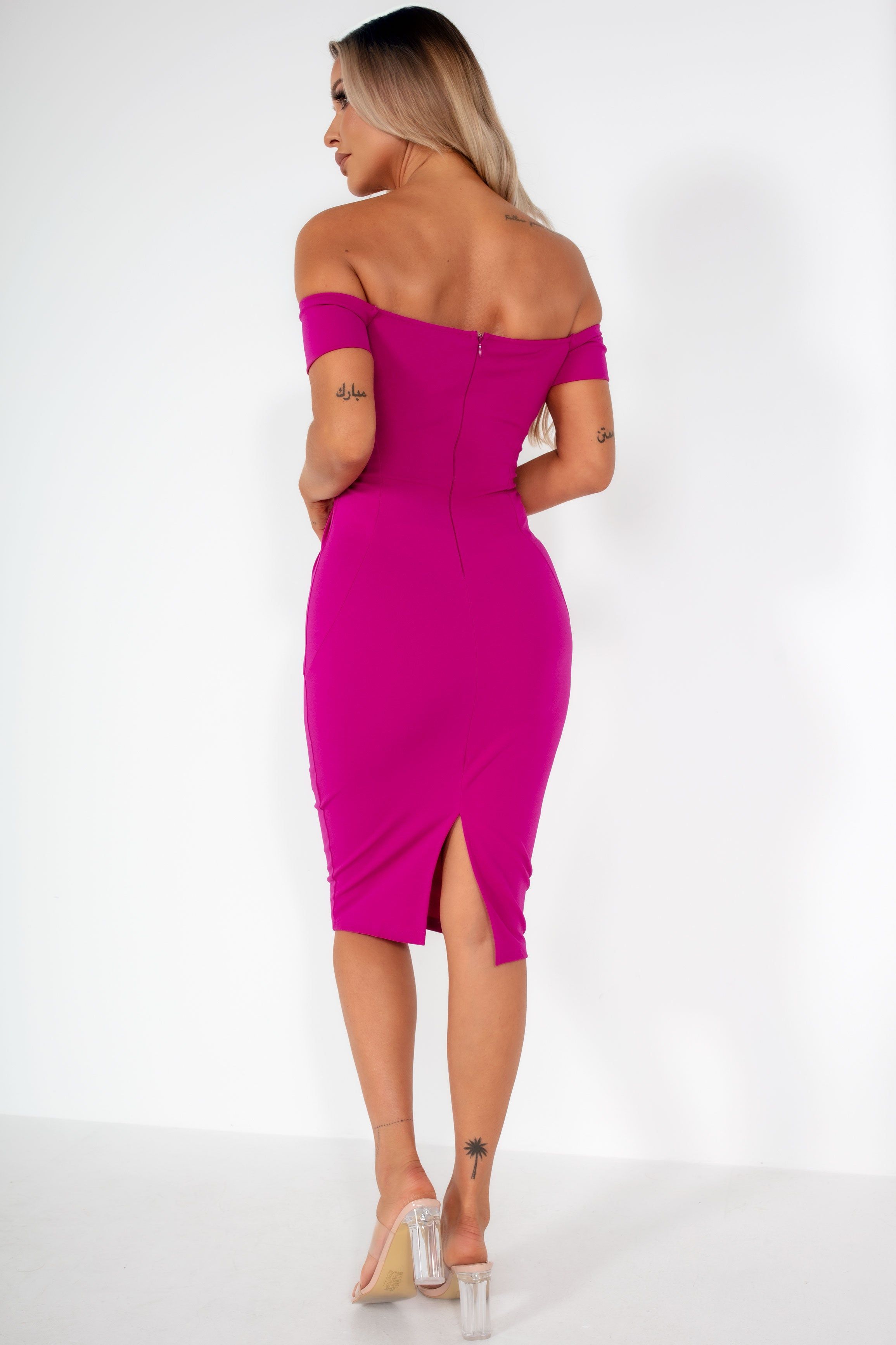 Girl In Mind Halo Magenta Twist Detail Dress sold by Va Va Voom product image thumbnail 2