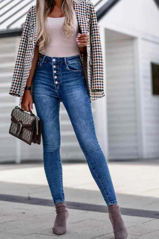 Lennox Blue Push Up Skinny Jeans sold by Va Va Voom