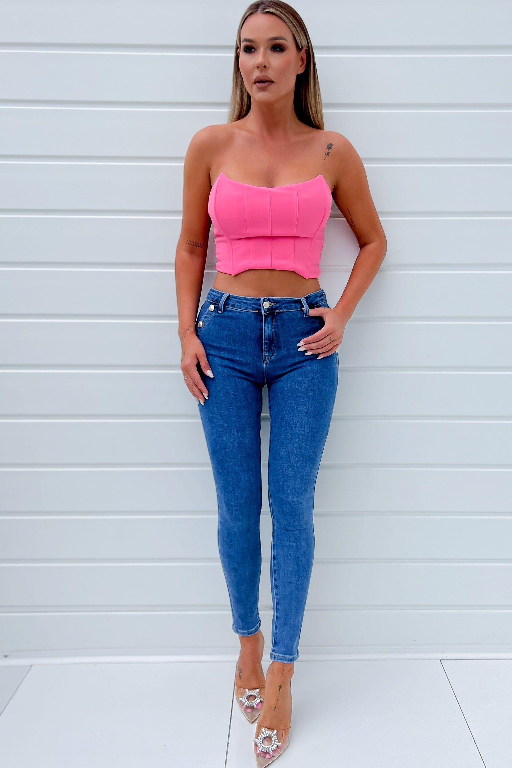 Gwen Pink Bandeau Corset Top sold by Va Va Voom product image thumbnail 4