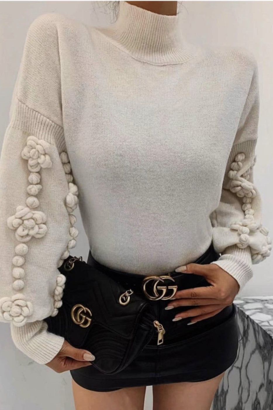 Miranda Cream Knit Jumper sold by Va Va Voom