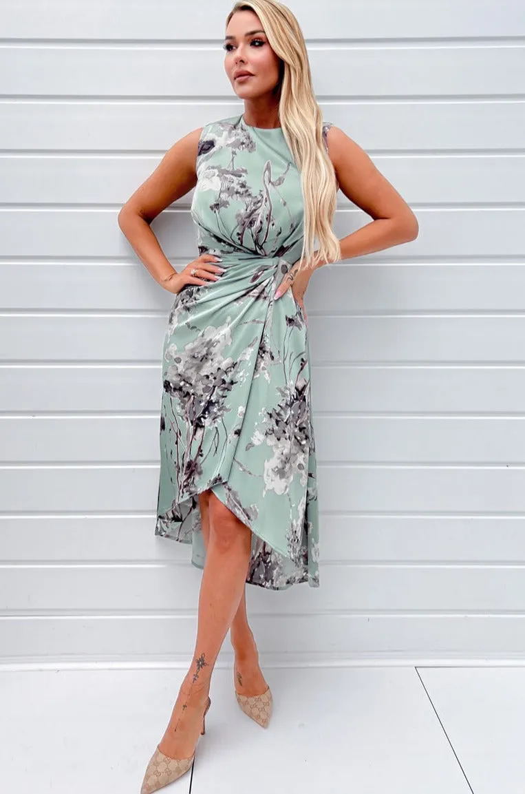 AX Paris Poppy Duck Egg Print Dress sold by Va Va Voom product image thumbnail 4