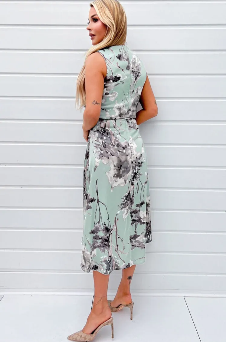 AX Paris Poppy Duck Egg Print Dress sold by Va Va Voom product image thumbnail 2