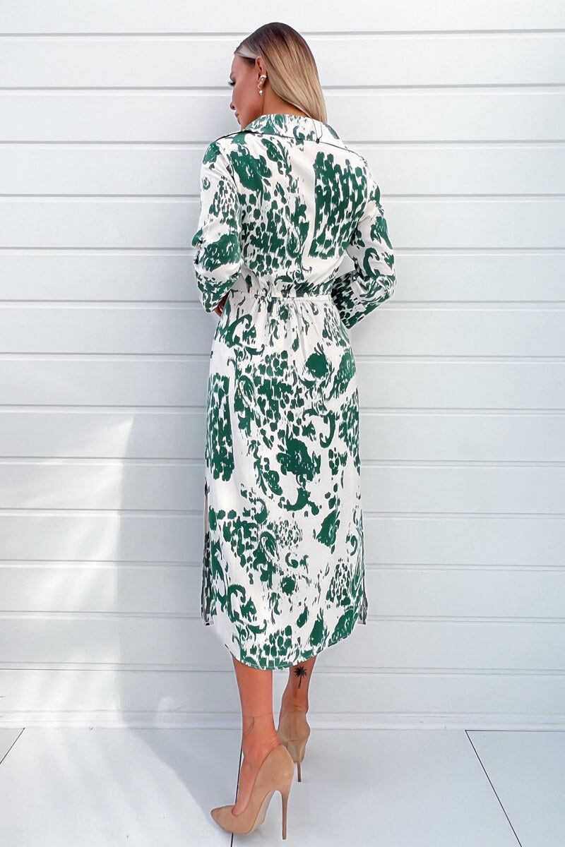 AX Paris Lucia Green Printed Midi Dress sold by Va Va Voom product image thumbnail 2