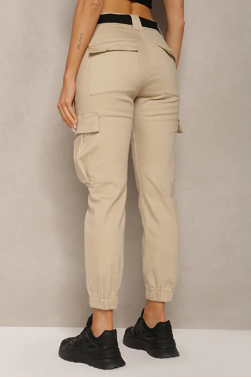Delaney Stone Belted Cargo Trousers sold by Va Va Voom product image thumbnail 2