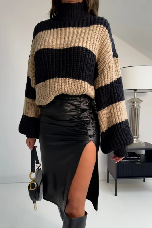 Zia Black and Camel Knit Jumper sold by Va Va Voom