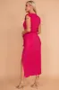 Girl In Mind Elena Cerise Pink Plisse Dress sold by Va Va Voom