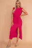Girl In Mind Elena Cerise Pink Plisse Dress sold by Va Va Voom