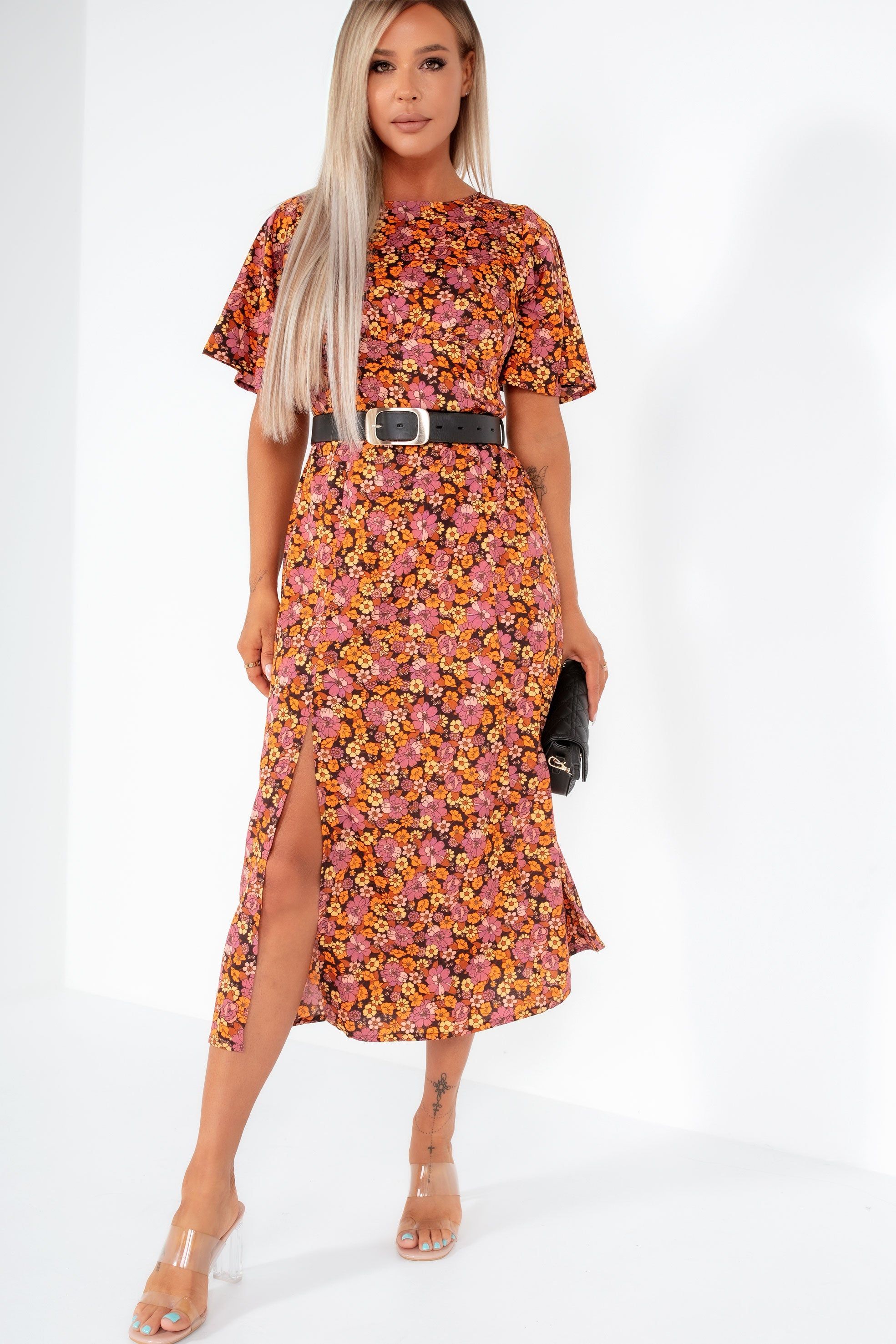 Orilla Multi Floral Print Midi Dress sold by Va Va Voom product image thumbnail 3