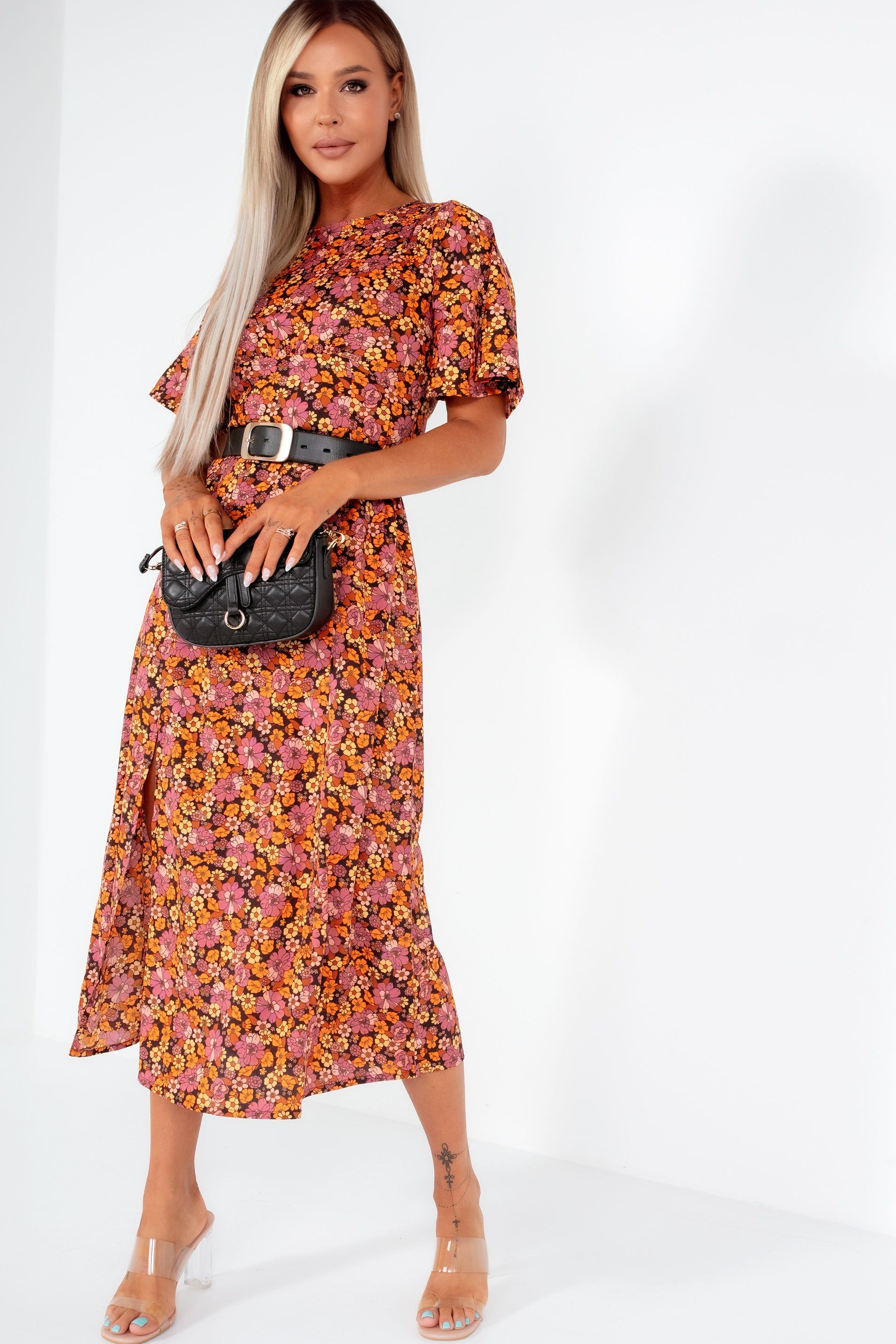 Orilla Multi Floral Print Midi Dress sold by Va Va Voom product image thumbnail 5
