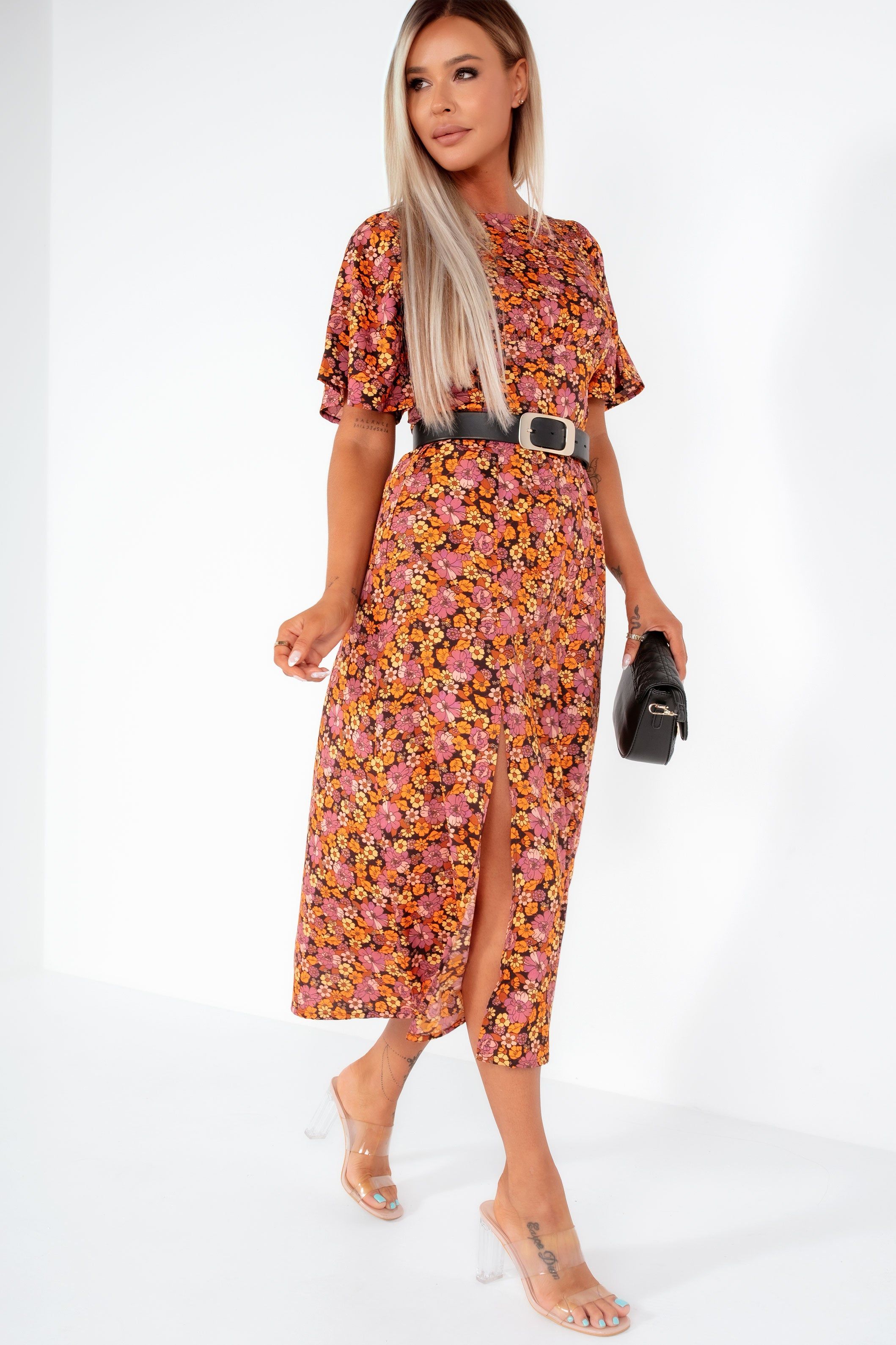 Orilla Multi Floral Print Midi Dress sold by Va Va Voom product image thumbnail 4
